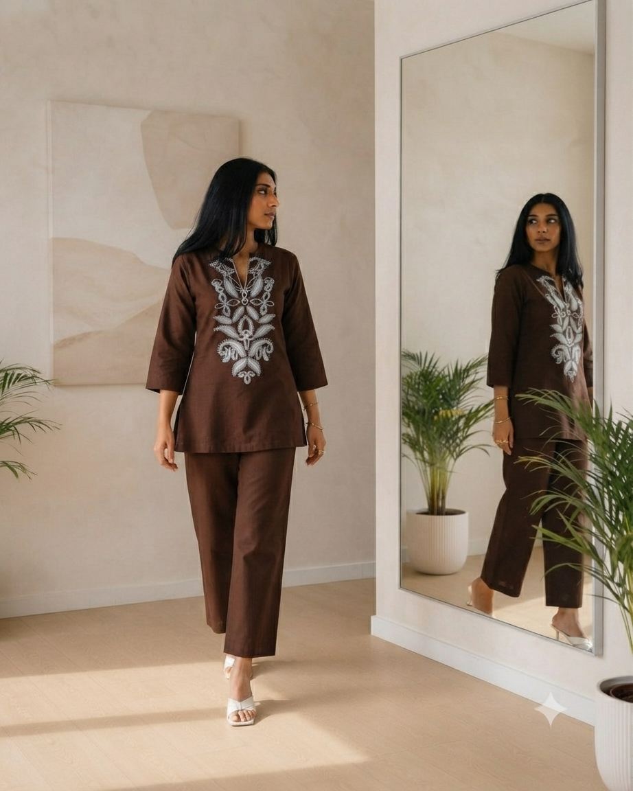 EMBROIDERY CO ORD SET