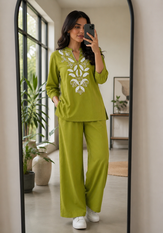 EMBROIDERY CO ORD SET