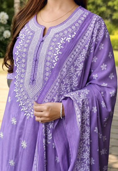 Embroidered Kurta Set with Dupatta