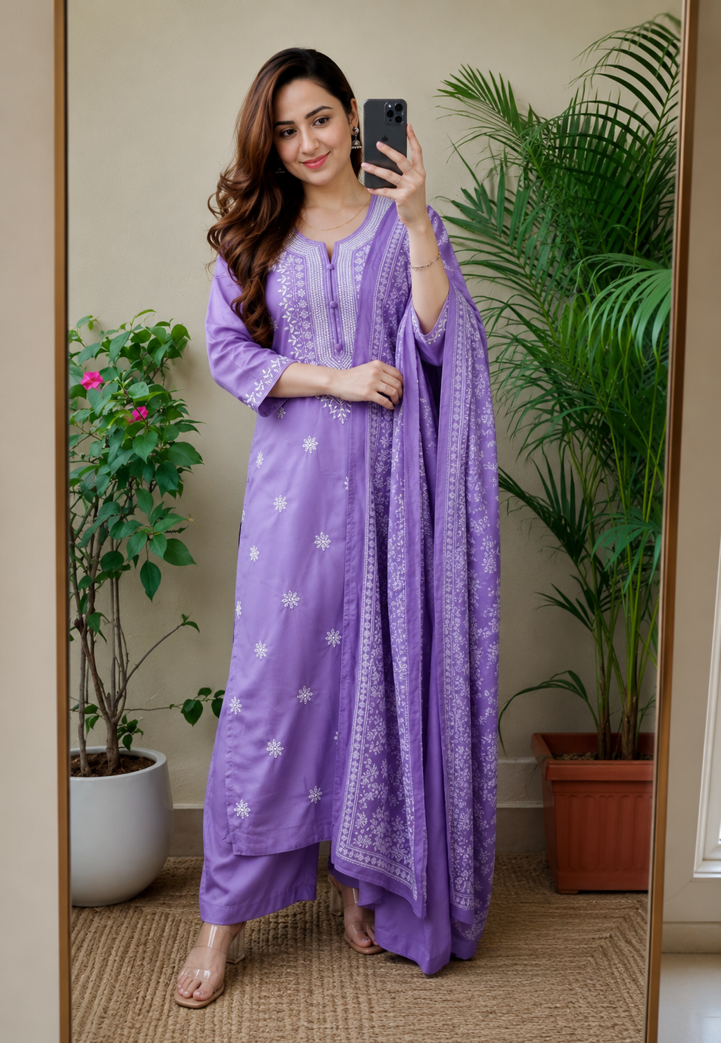 Embroidered Kurta Set with Dupatta