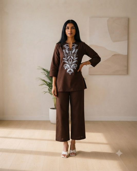 EMBROIDERY CO ORD SET