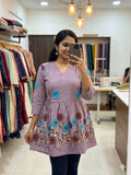 Viscose Cotton With Beautiful Towel WORK Short Kurtas