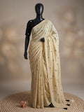 Star Georgette Multi thread Work Saree With Contrast Blouse