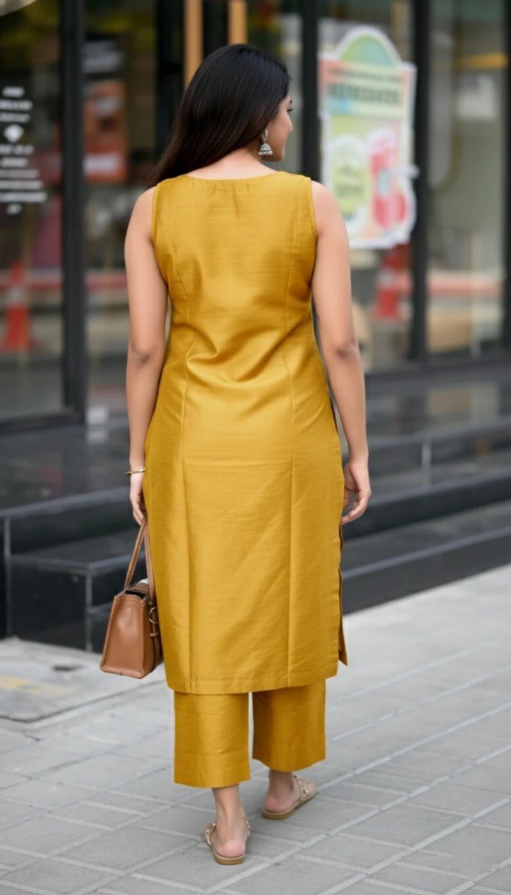SLEEVLESS KURTI WITH PENT SET
