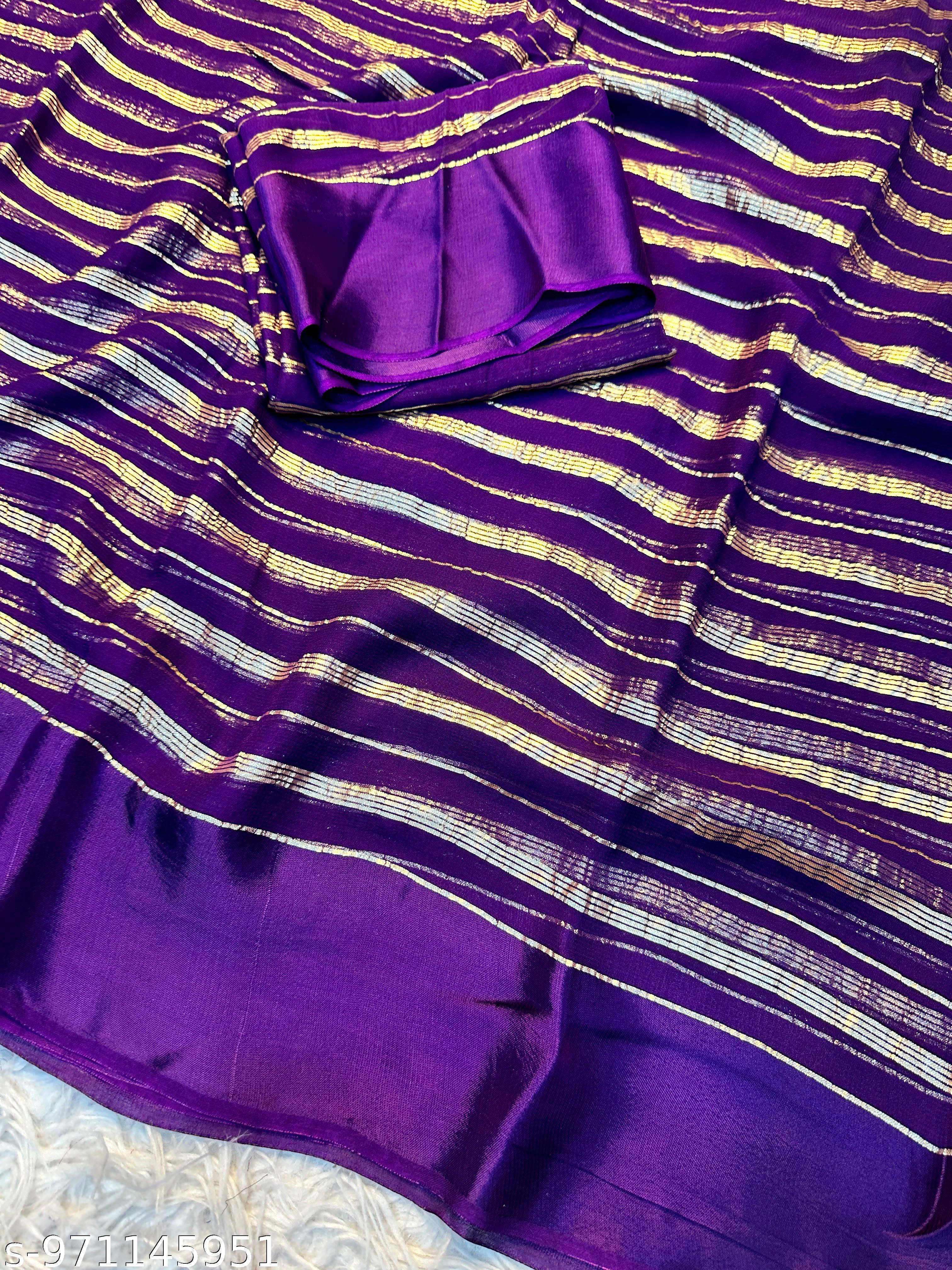 PURE GEORGOTTE WITH SATIN BORDER SAREE