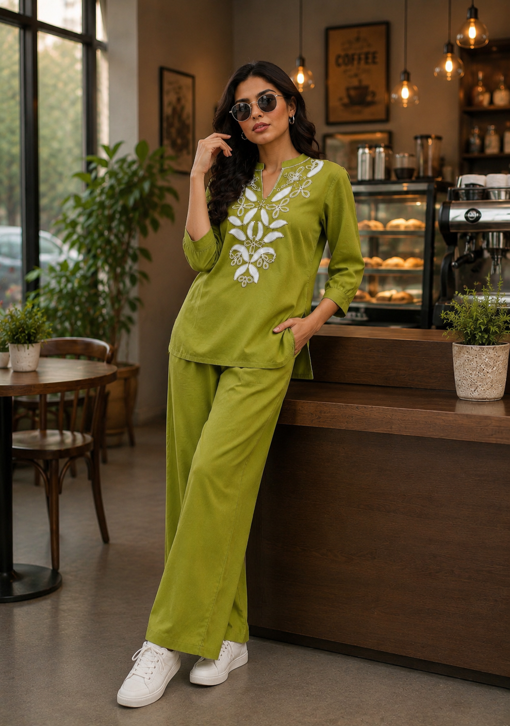 EMBROIDERY CO ORD SET