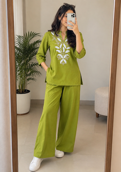 EMBROIDERY CO ORD SET