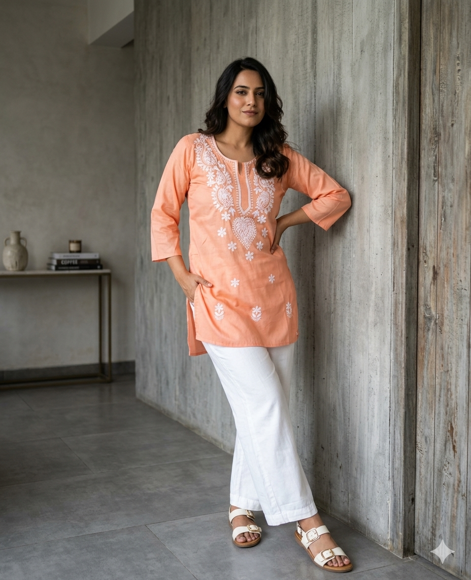 Rayon Fabric with chicankari embroidery work