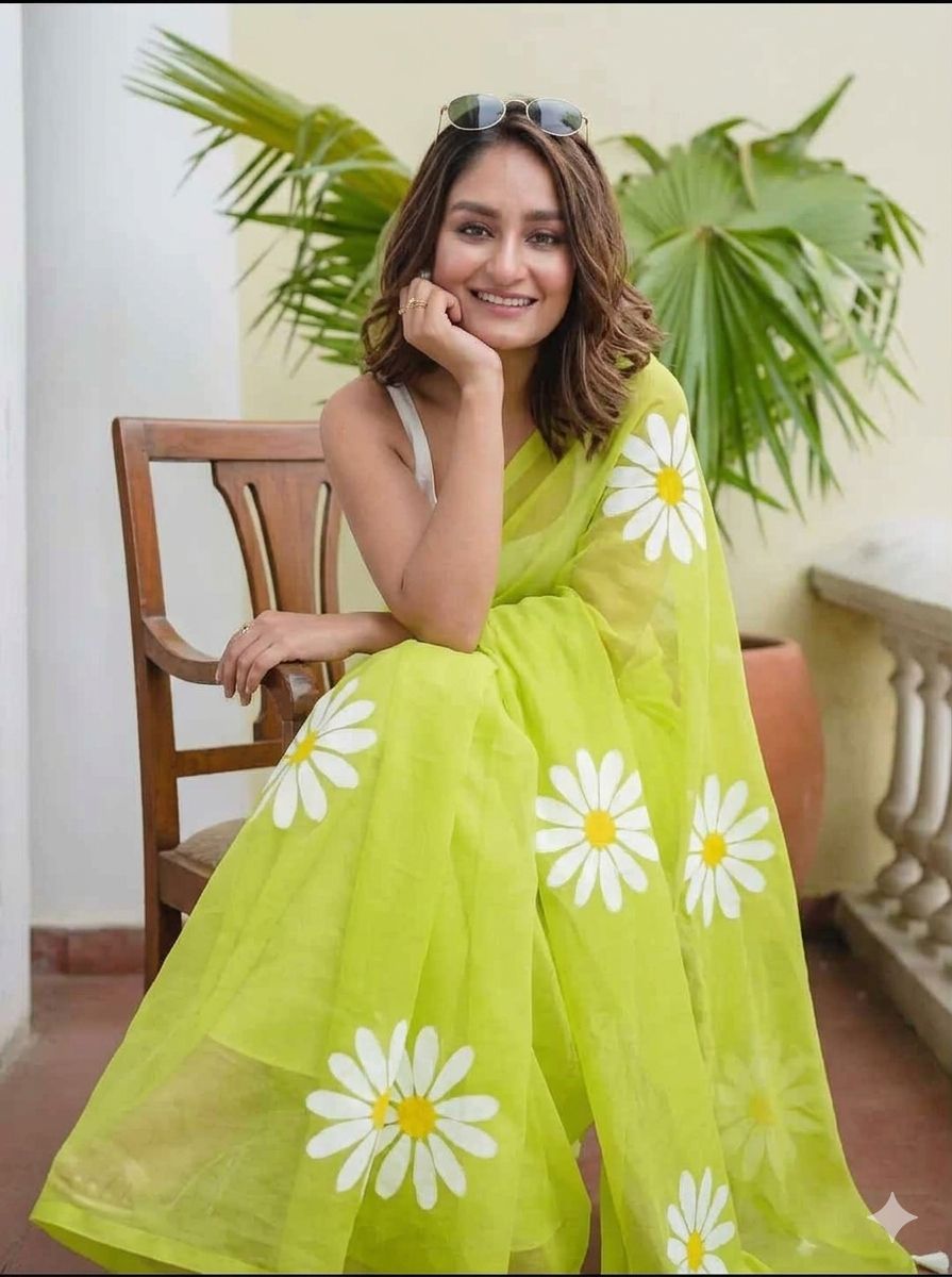 PURE LILEN COTTON PRINTED SAREE