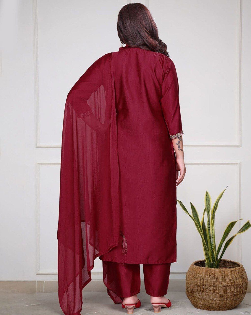 Party Wear Ethnic Kurti Pant  with dupatta Set