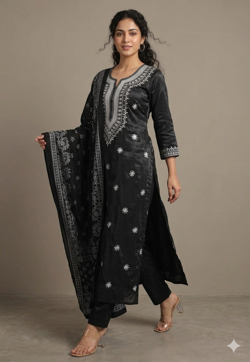 Stylish Embroidered Kurta Set with Dupatta