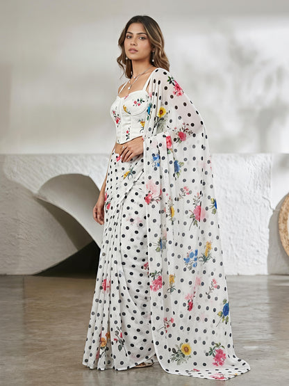 TRENDING POLKA DOT PRINTED SAREE