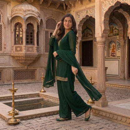 Royal Dark Green Festive Suit Set