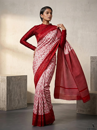 ELEGANT PURE KHADI SAREE WITH RUNNING BLOUSE