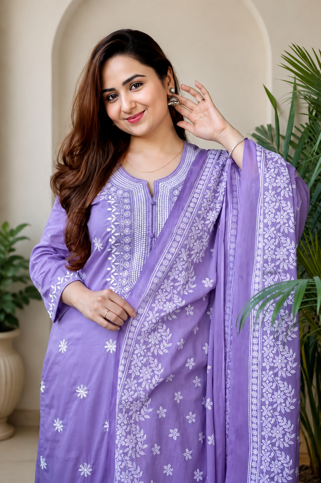 Embroidered Kurta Set with Dupatta