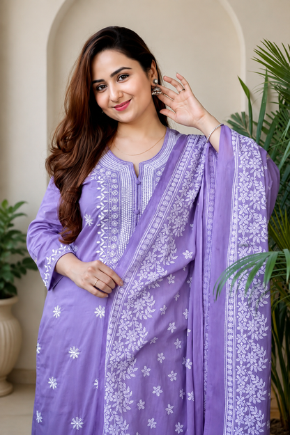 Embroidered Kurta Set with Dupatta