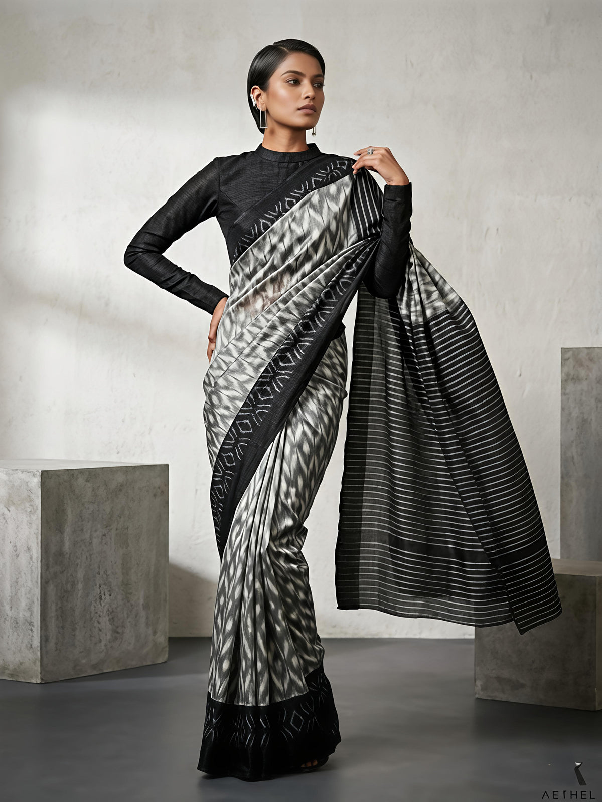 Elegant pure khadi cotton saree