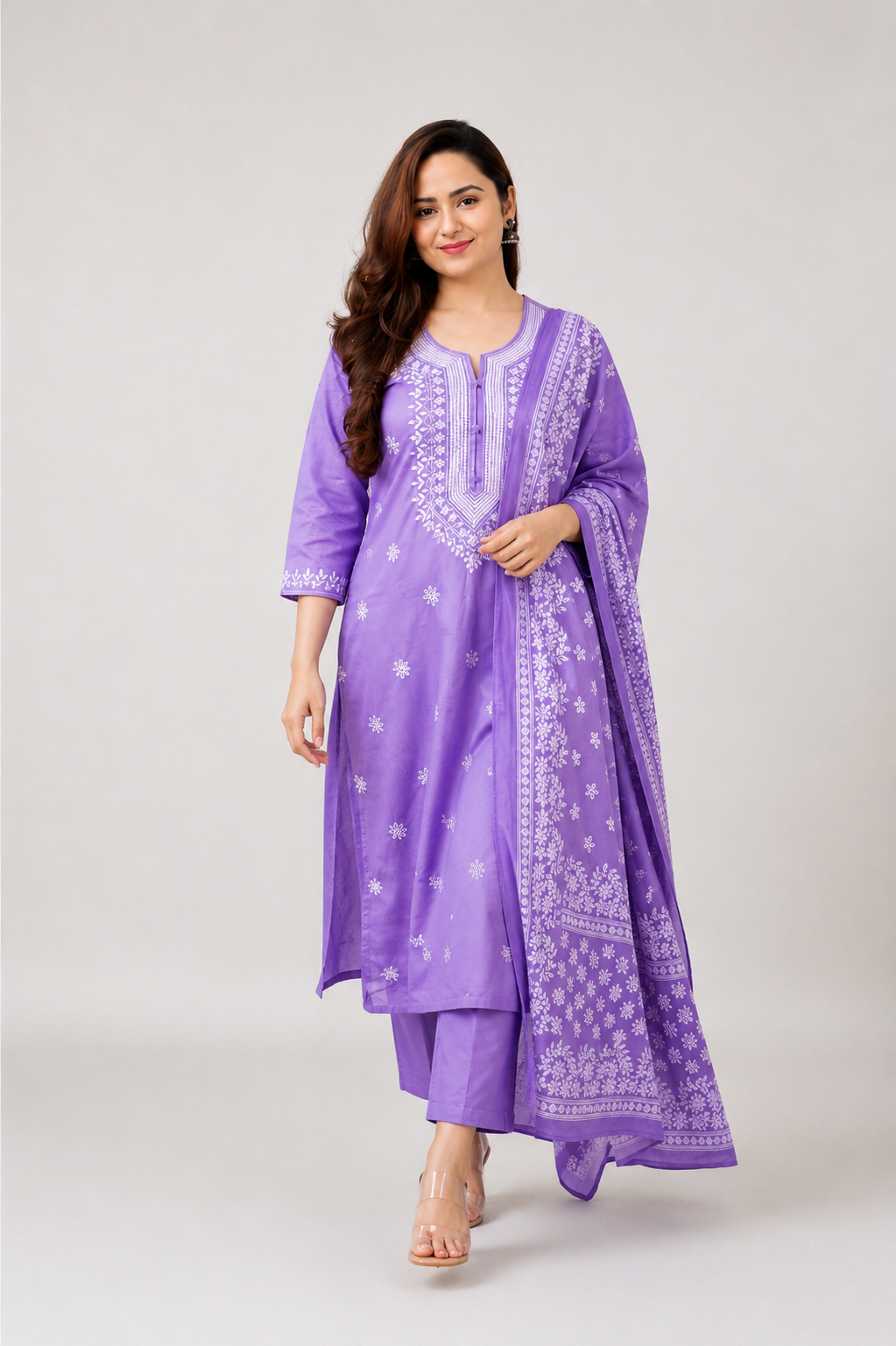Embroidered Kurta Set with Dupatta