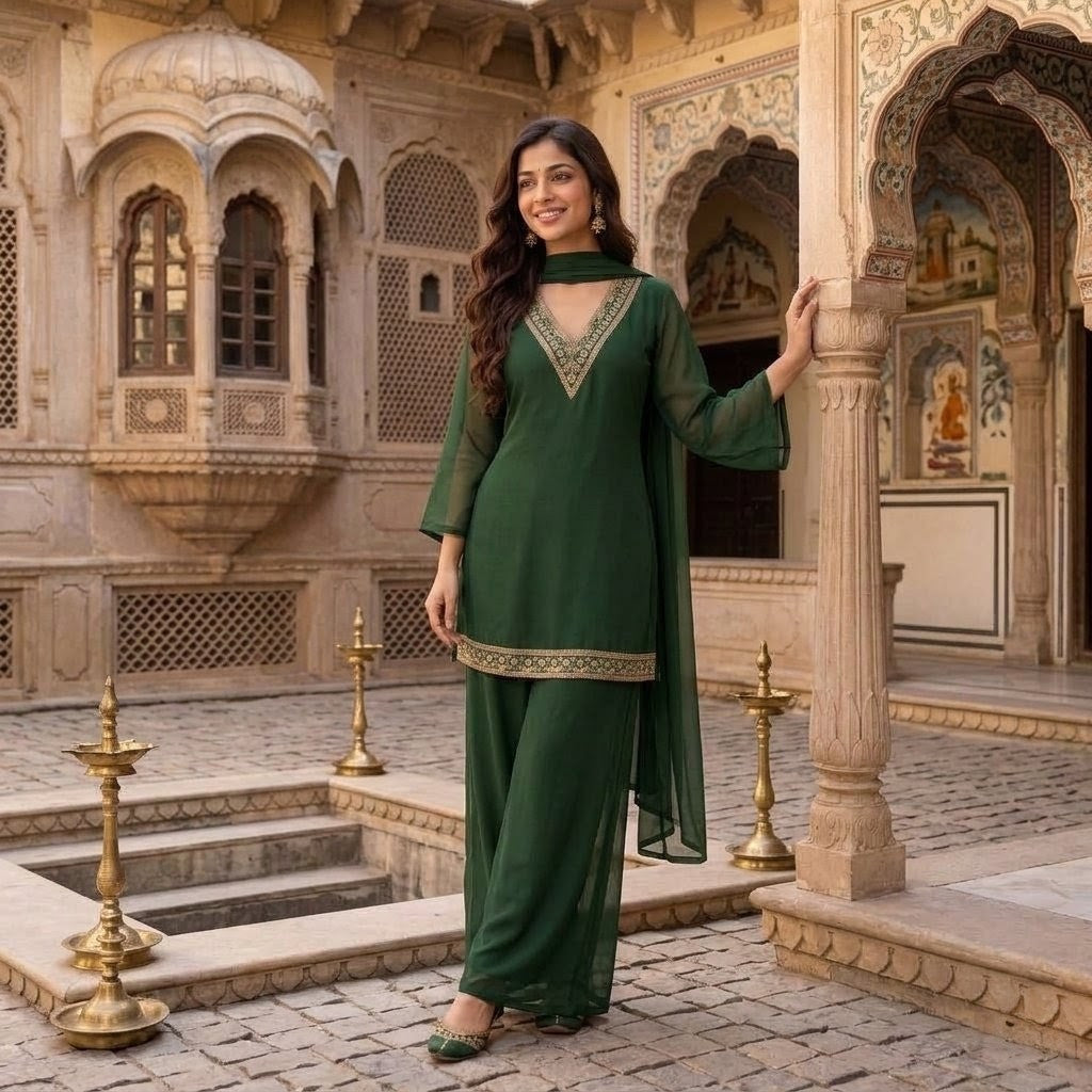 Royal Dark Green Festive Suit Set