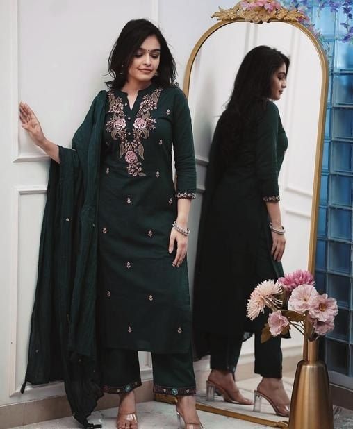 Party Wear Ethnic Kurti Pant  with dupatta Set