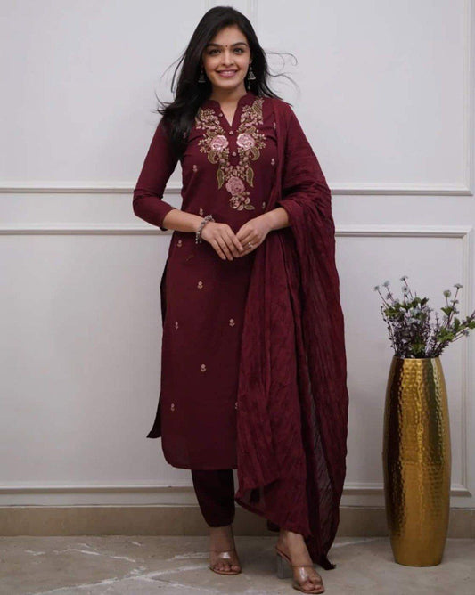 Party Wear Ethnic Kurti Pant  with dupatta Set