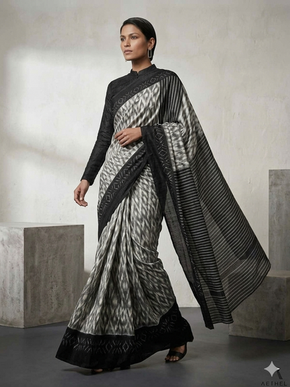 Elegant pure khadi cotton saree
