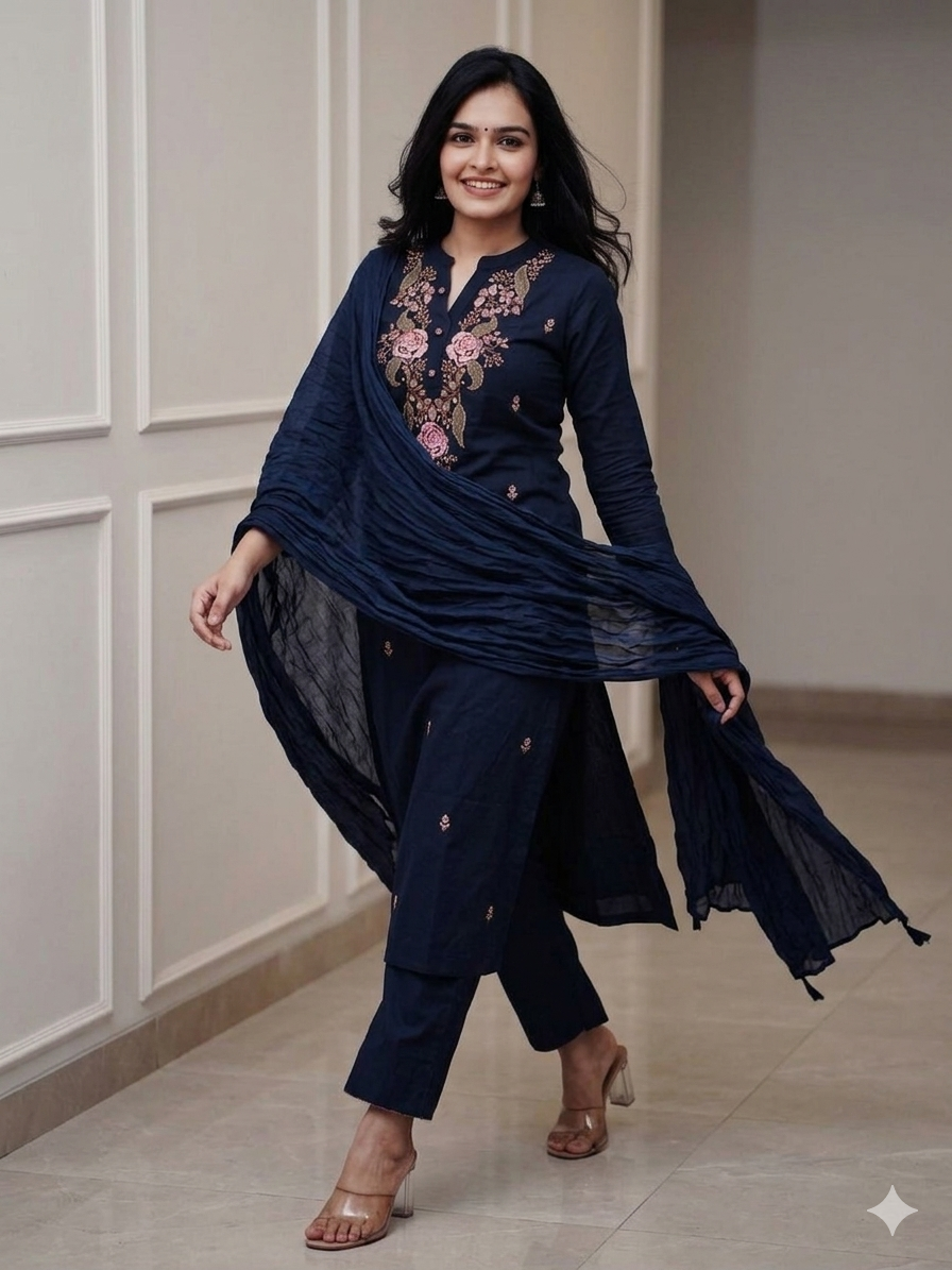 Party Wear Ethnic Kurti Pant with dupatta Set