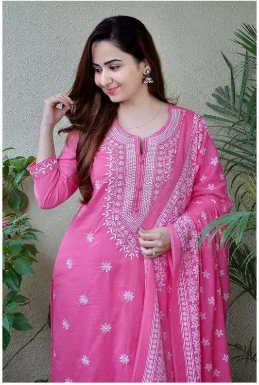 Stylish Embroidered Kurta Set with Dupatta