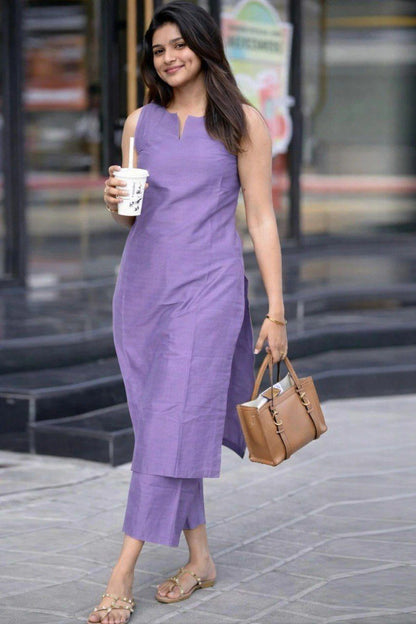 SLEEVLESS KURTI WITH PENT SET