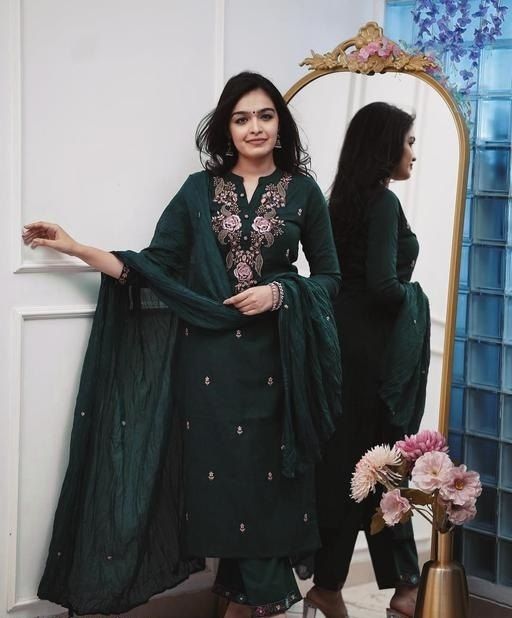 Party Wear Ethnic Kurti Pant  with dupatta Set