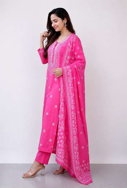 Stylish Embroidered Kurta Set with Dupatta