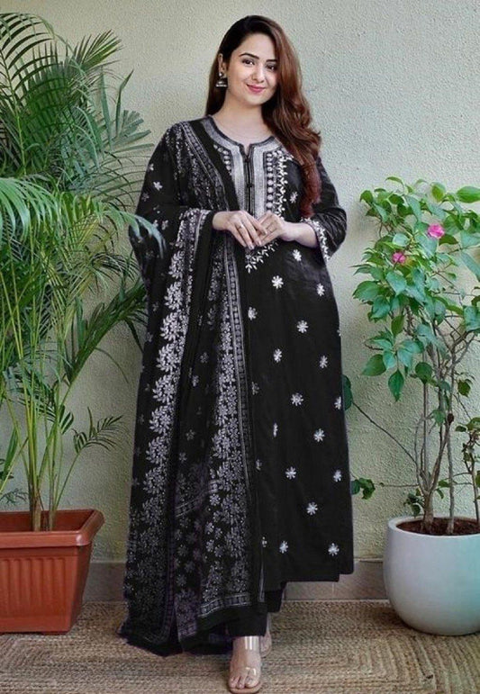 Stylish Embroidered Kurta Set with Dupatta
