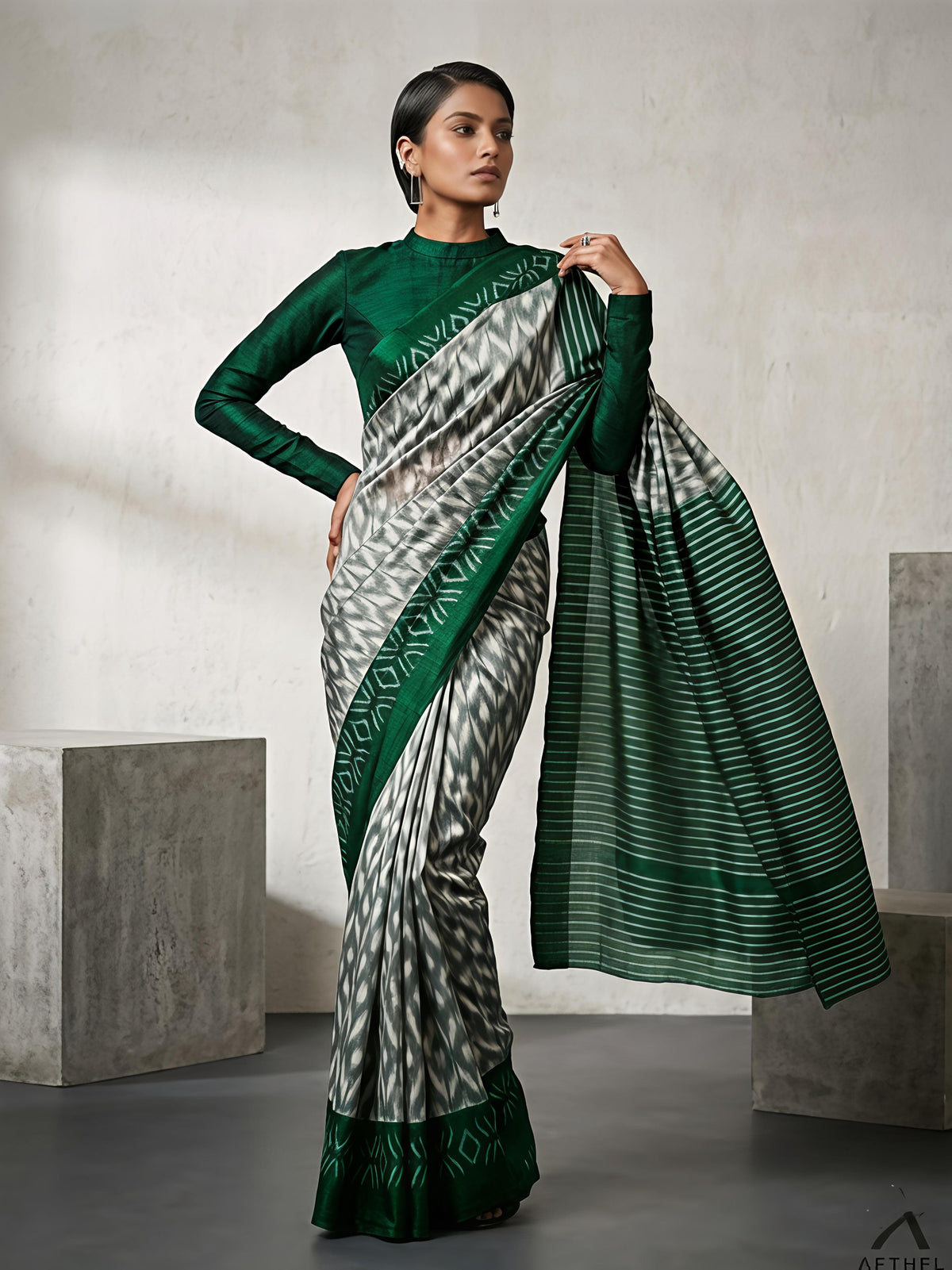 ELEGANT PURE KHADI COTTON SAREE
