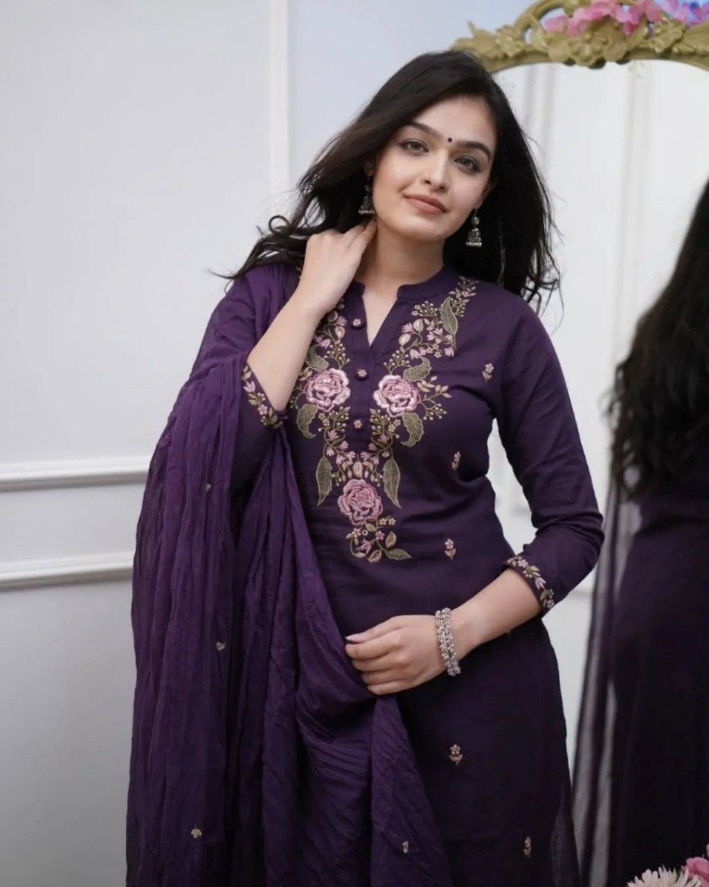 Party Wear Ethnic Kurti Pant  with dupatta Set