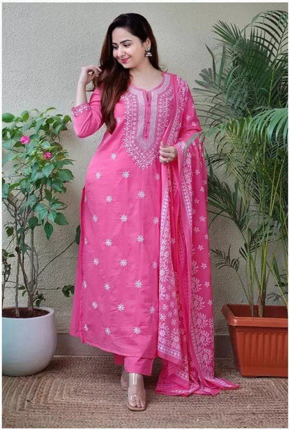 Stylish Embroidered Kurta Set with Dupatta