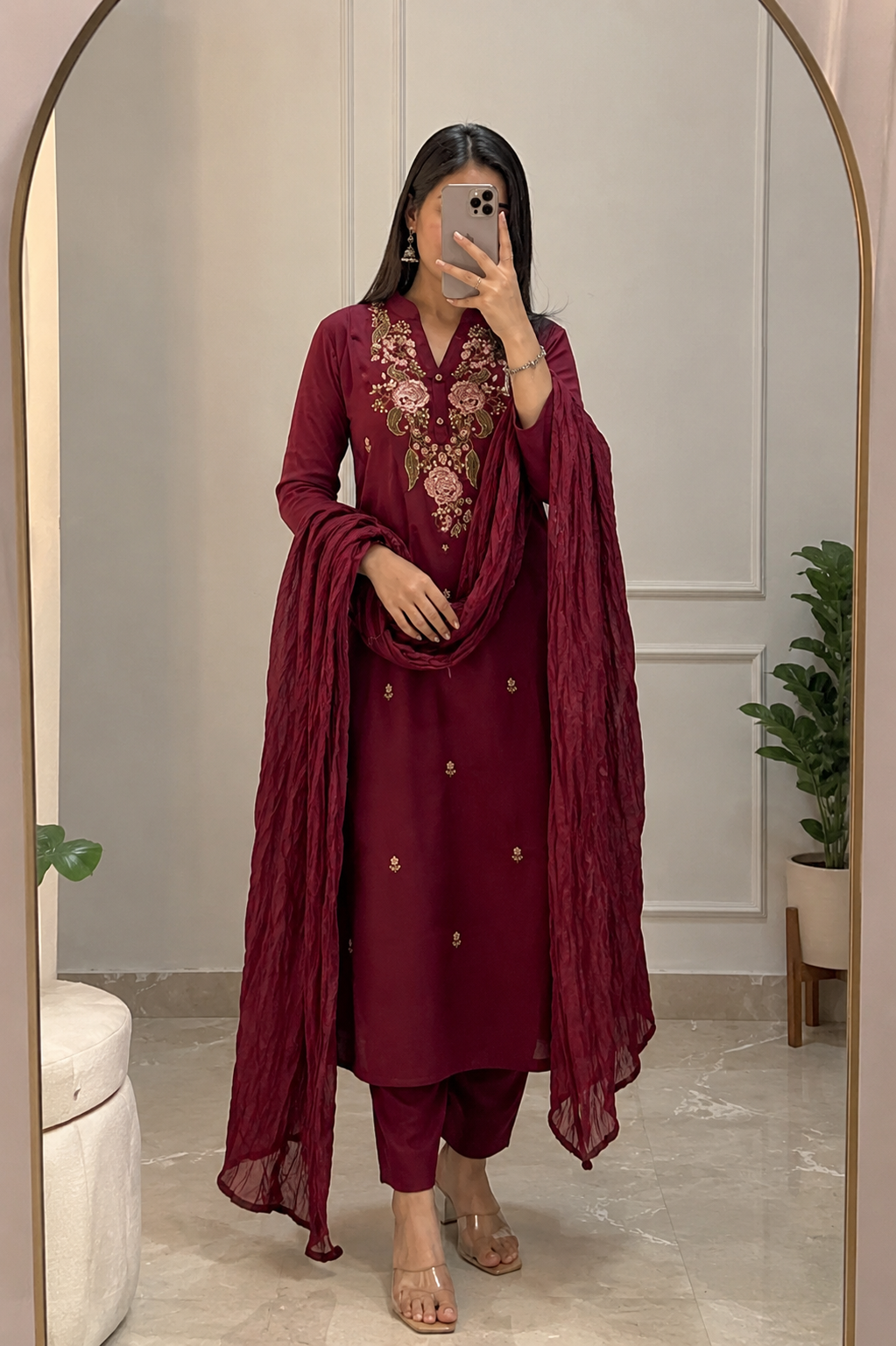Party Wear Ethnic Kurti Pant with dupatta Set