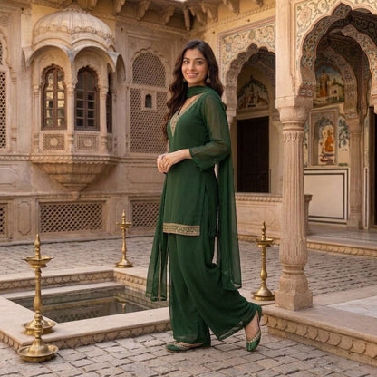 Royal Dark Green Festive Suit Set