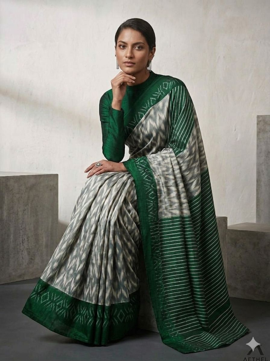 ELEGANT PURE KHADI COTTON SAREE
