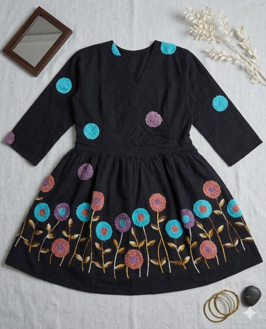 Viscose Cotton With Beautiful Towel Work Short Kurtas