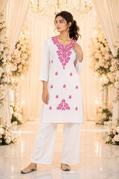 COTTON EMBROIDERED CHIKANKARI CORD SET