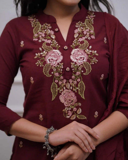 Party Wear Ethnic Kurti Pant  with dupatta Set