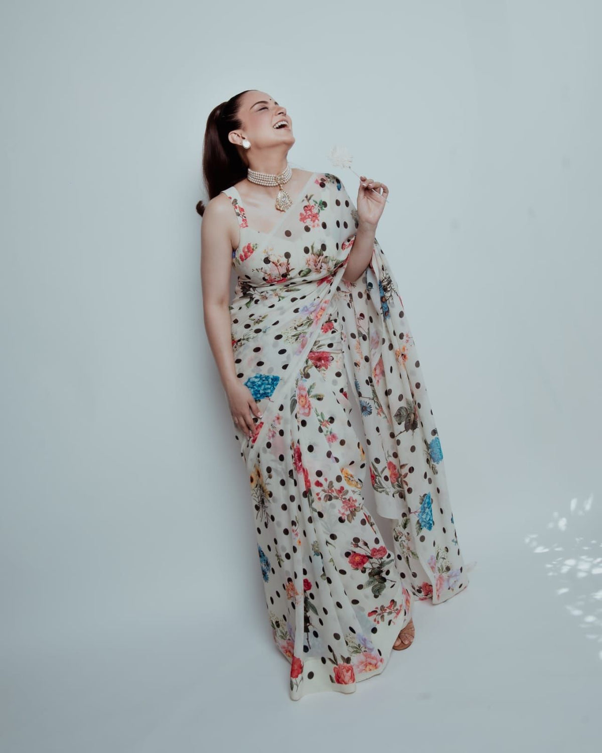 TRENDING POLKA DOT PRINTED SAREE
