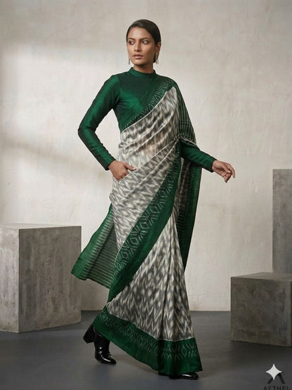 ELEGANT PURE KHADI COTTON SAREE
