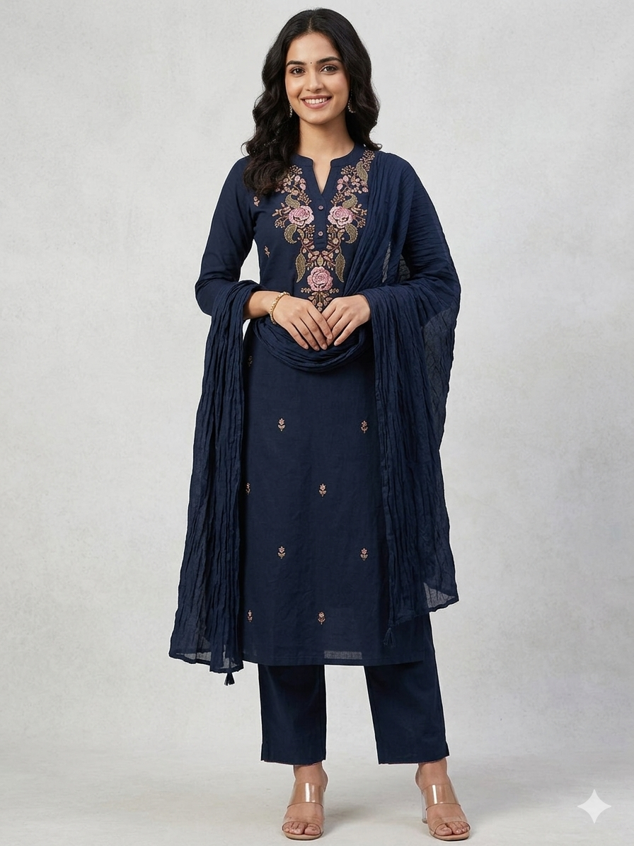 Party Wear Ethnic Kurti Pant with dupatta Set