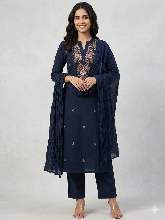 Party Wear Ethnic Kurti Pant with dupatta Set
