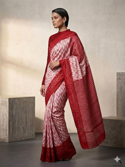 ELEGANT PURE KHADI SAREE WITH RUNNING BLOUSE