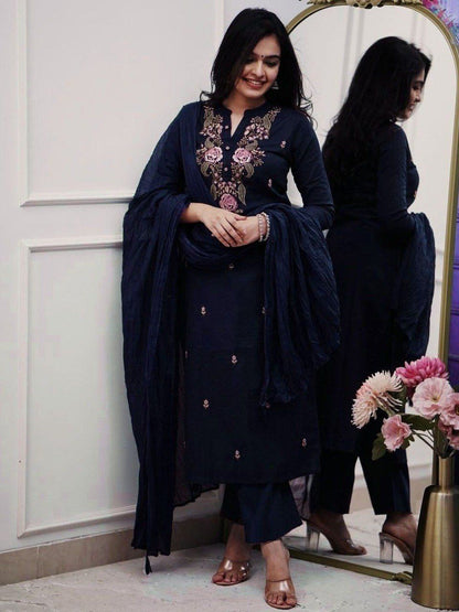 Party Wear Ethnic Kurti Pant  with dupatta Set