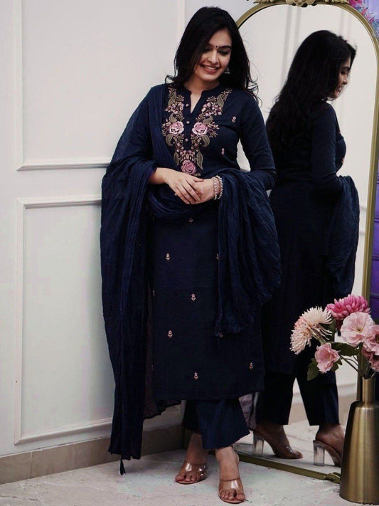 Party Wear Ethnic Kurti Pant  with dupatta Set