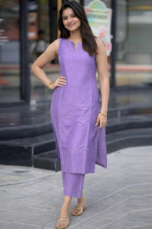 SLEEVLESS KURTI WITH PENT SET