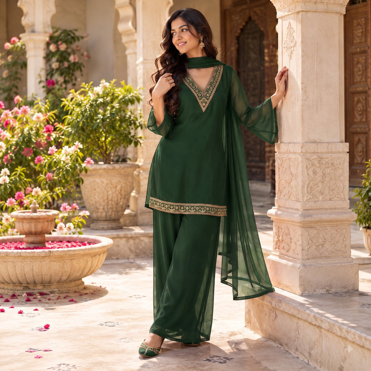 Royal Dark Green Festive Suit Set